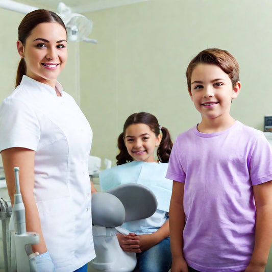 kids without dental fear at a pediatric dental office