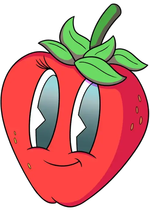 A strawberry character